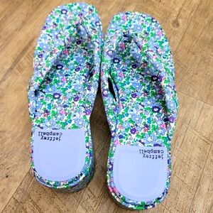 Jeffrey Campbell floral platform sandals